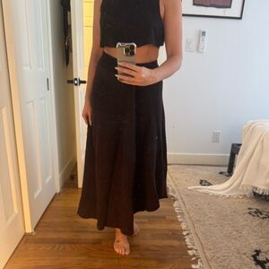 The Row Wool Maxi Skirt Brown Size S